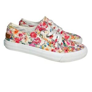 Blowfish Malibu Vex Floral Butterfly Canvas Sneakers White Multi Womens Size 8